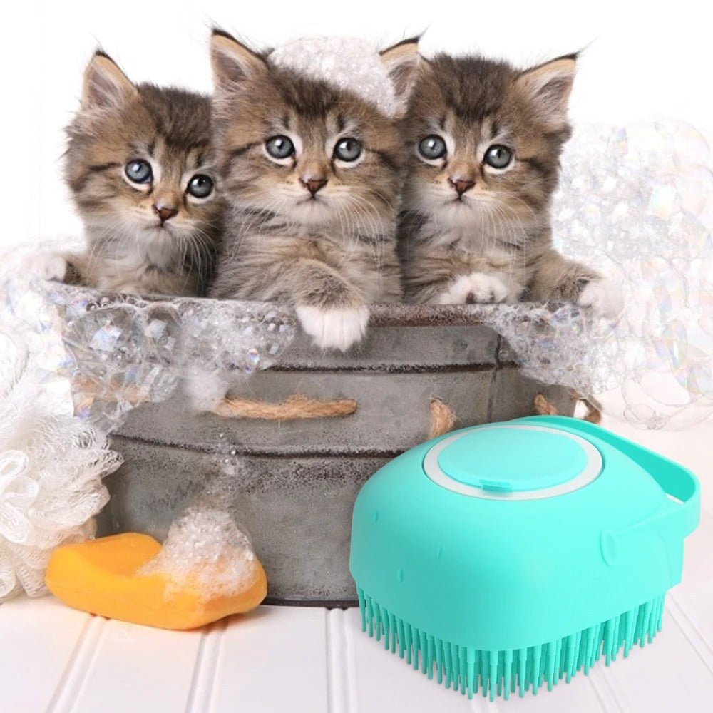 Pet Bathing Brush – Grooming + Massage + Shampoo in One - Katchy Vibez