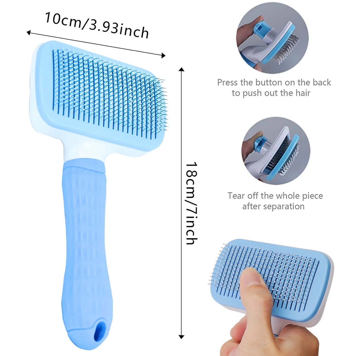 Pet Grooming Brush | One - Click Self - Cleaning Design - Katchy Vibez