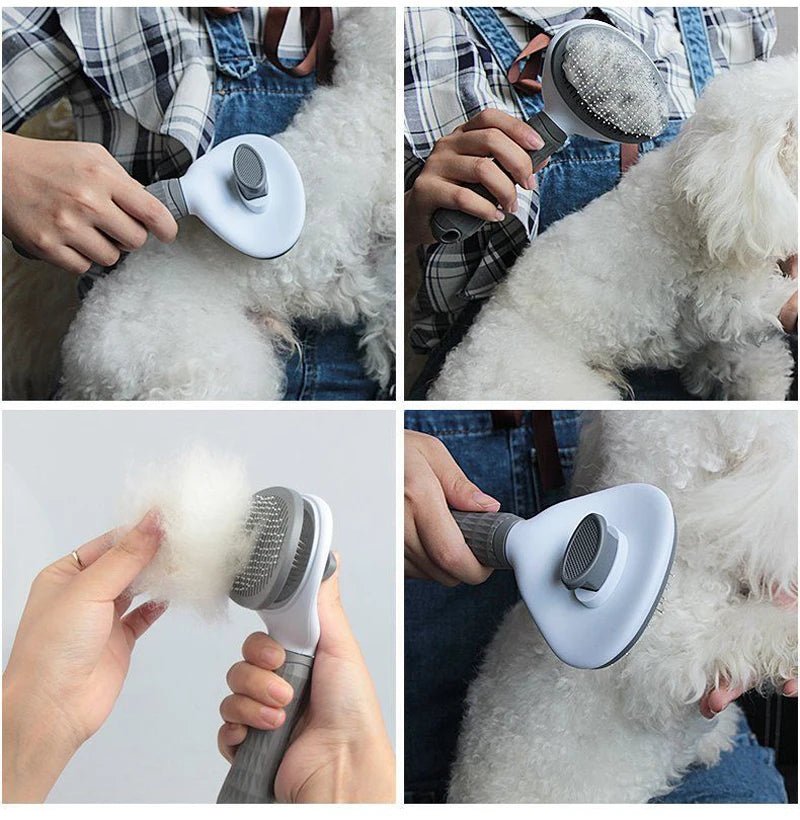 Pet Grooming Brush | One - Click Self - Cleaning Design - Katchy Vibez