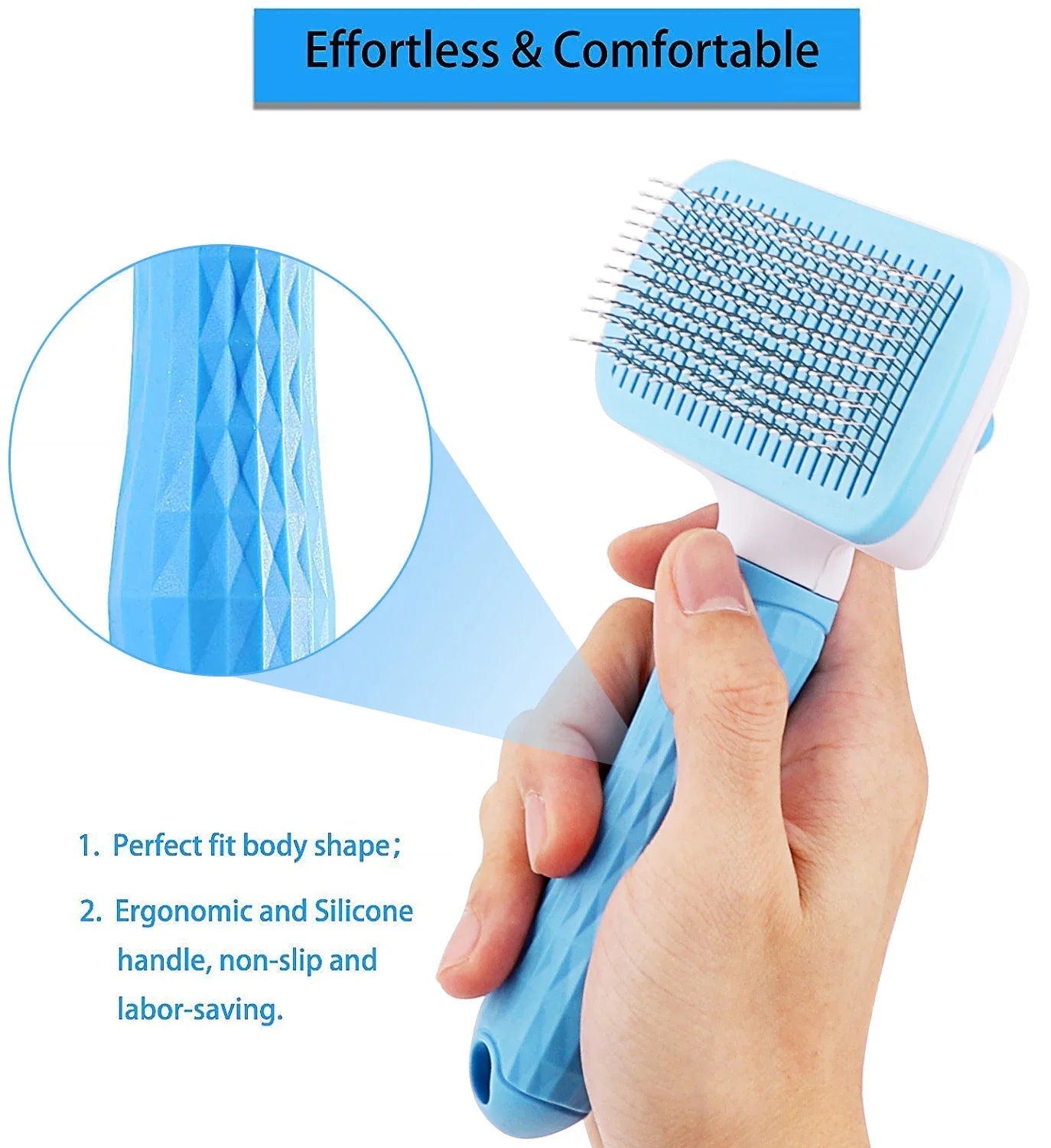Pet Grooming Brush | One - Click Self - Cleaning Design - Katchy Vibez