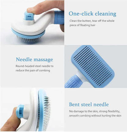 Pet Grooming Brush | One - Click Self - Cleaning Design - Katchy Vibez