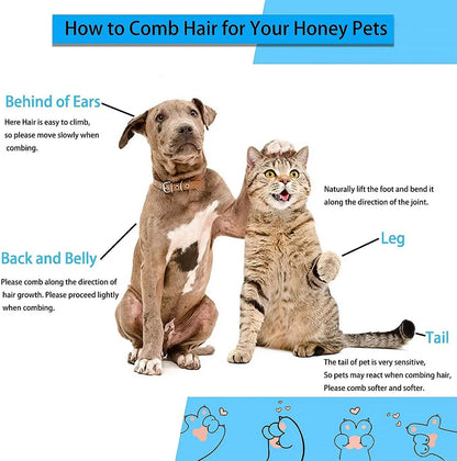 Pet Grooming Brush | One - Click Self - Cleaning Design - Katchy Vibez