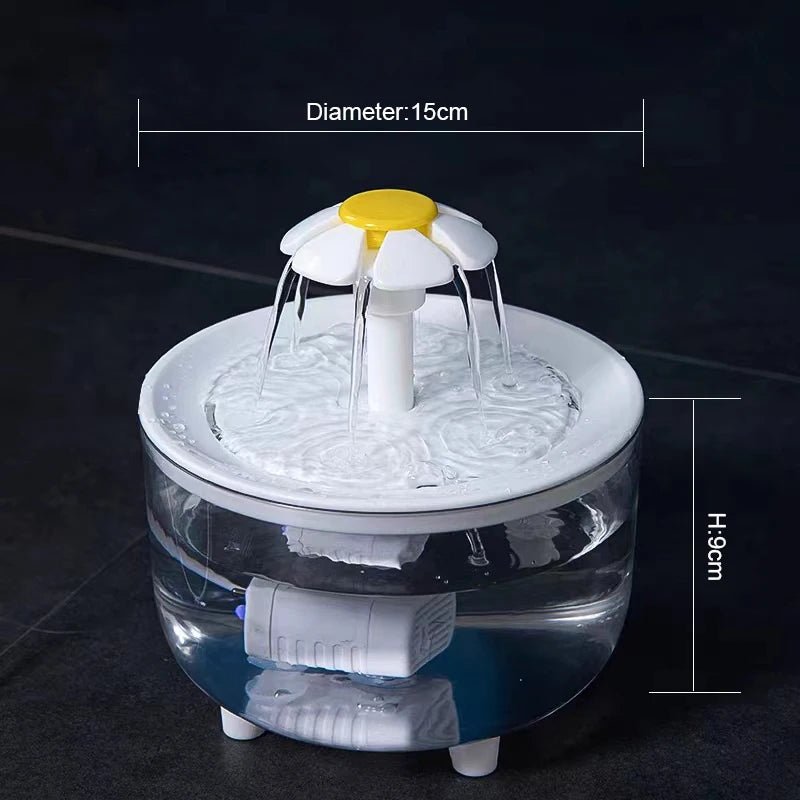 Pet Water Fountain | USB Powered & Flower - Flow Hydration - Katchy Vibez
