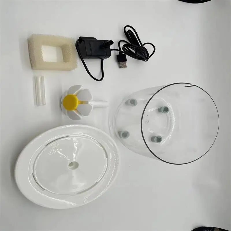 Pet Water Fountain | USB Powered & Flower - Flow Hydration - Katchy Vibez
