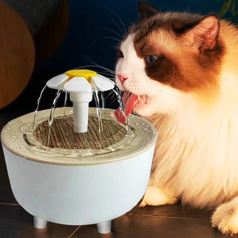 Pet Water Fountain | USB Powered & Flower - Flow Hydration - Katchy Vibez