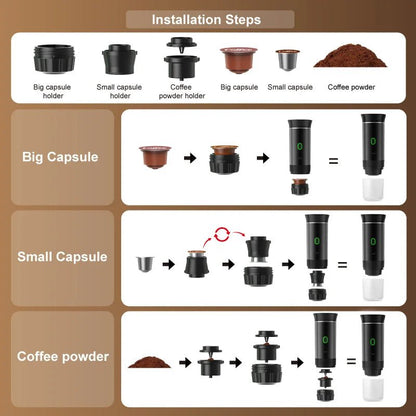Portable Electric Espresso Machine – Compatible with NS Capsules & Ground Coffee - Katchy Vibez