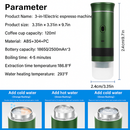 Portable Electric Espresso Machine – Compatible with NS Capsules & Ground Coffee - Katchy Vibez