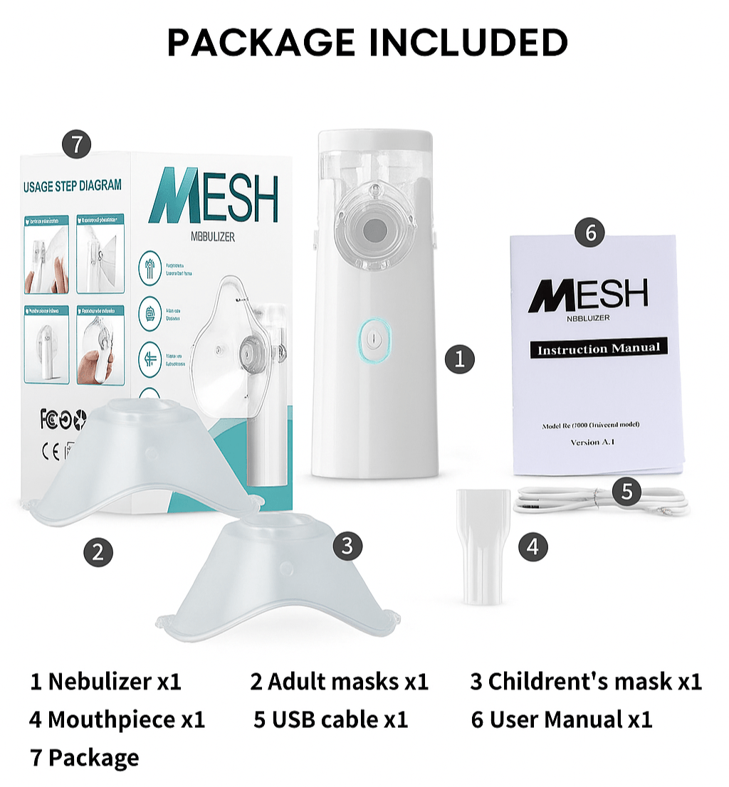 🔗Portable Mesh Nebulizer – Auto - Cleaning for Adults & Kids - Katchy Vibez