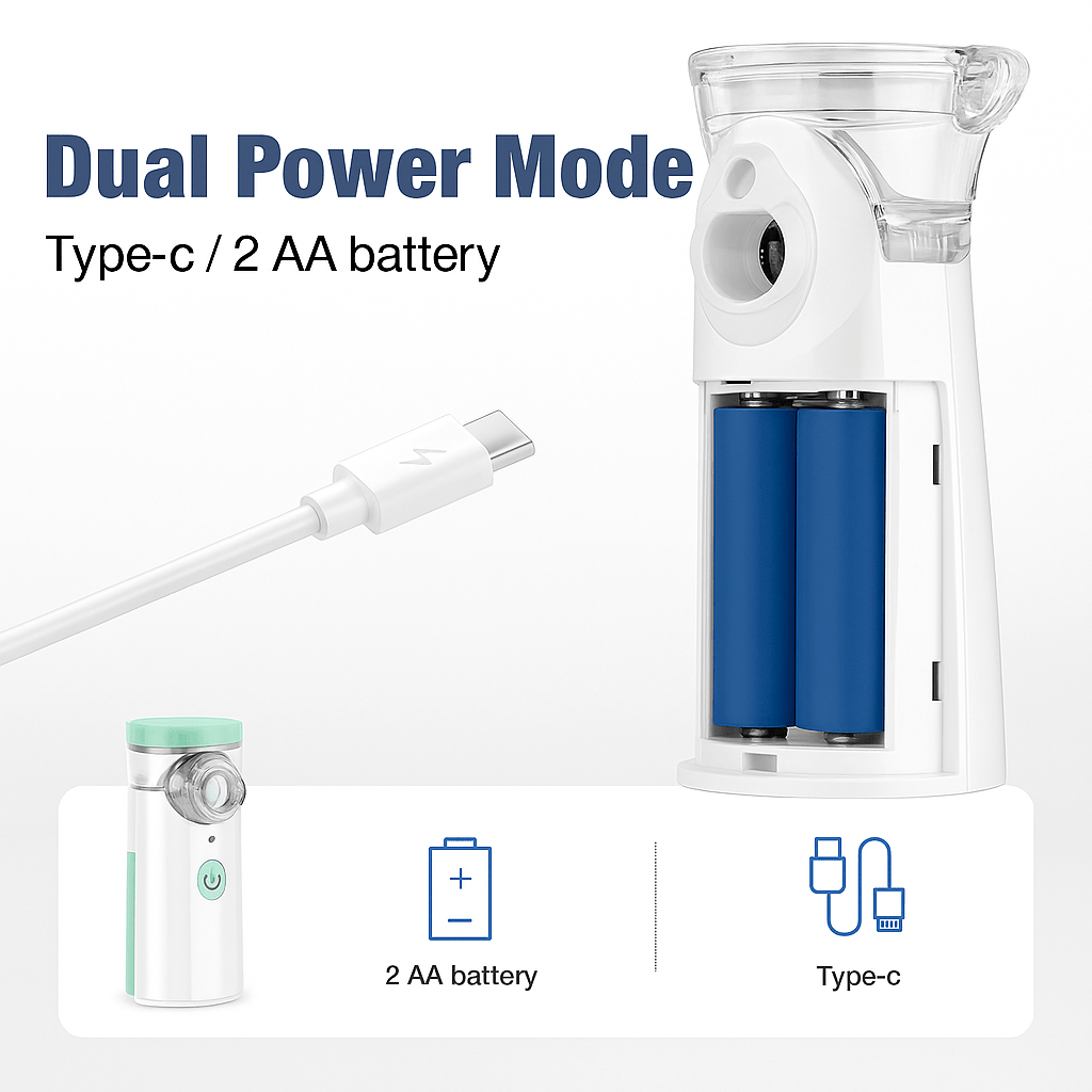 🔗Portable Mesh Nebulizer – Auto - Cleaning for Adults & Kids - Katchy Vibez