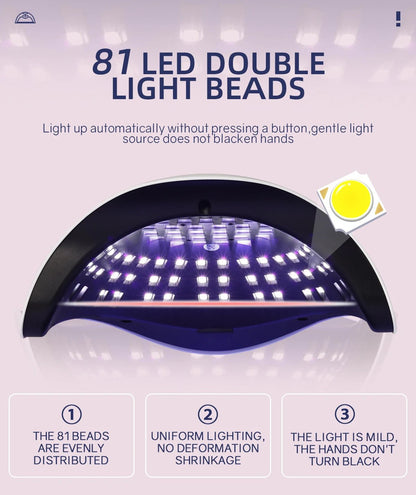 Professional UV LED Nail Lamp | 81 LEDs, Auto Sensor, 4 Timer Modes - Katchy Vibez