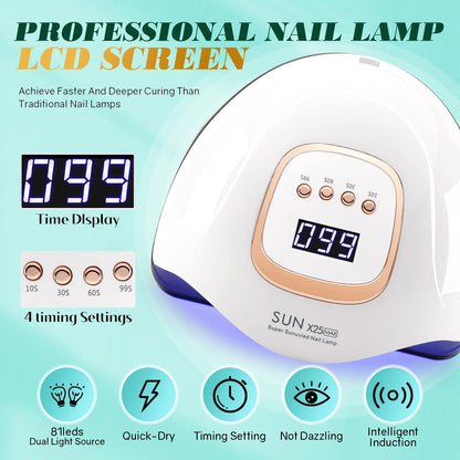 Professional UV LED Nail Lamp | 81 LEDs, Auto Sensor, 4 Timer Modes - Katchy Vibez