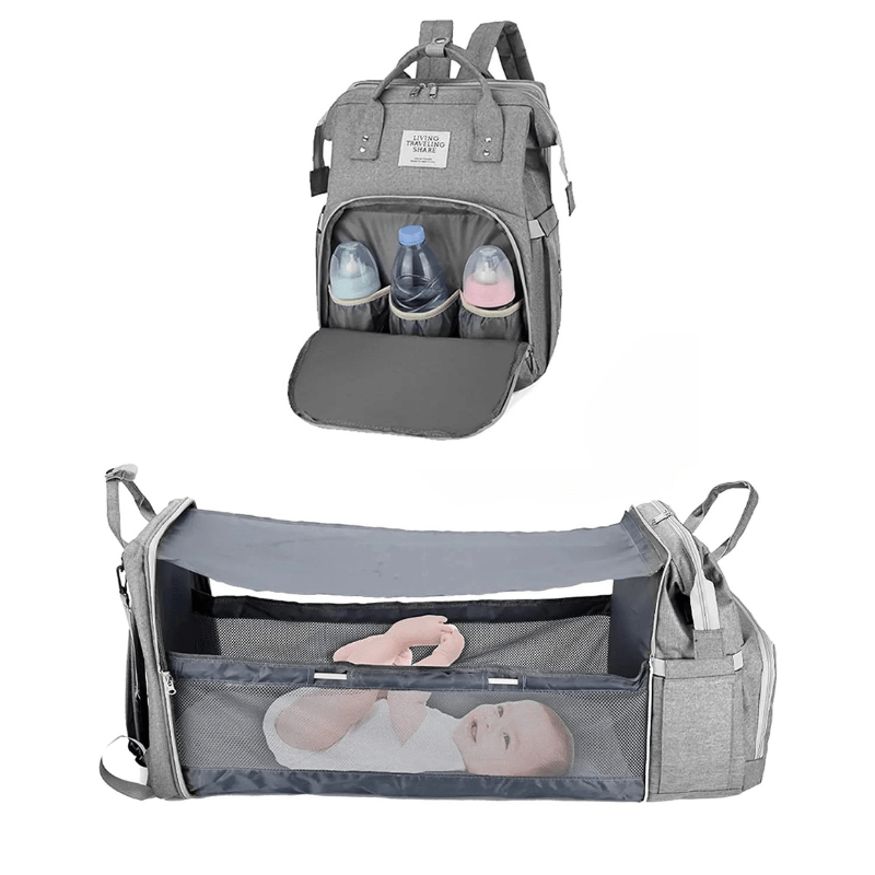 🔗SmartParent Diaper Bag | 3 - in - 1 Changing Station & Travel Bed - Katchy Vibez