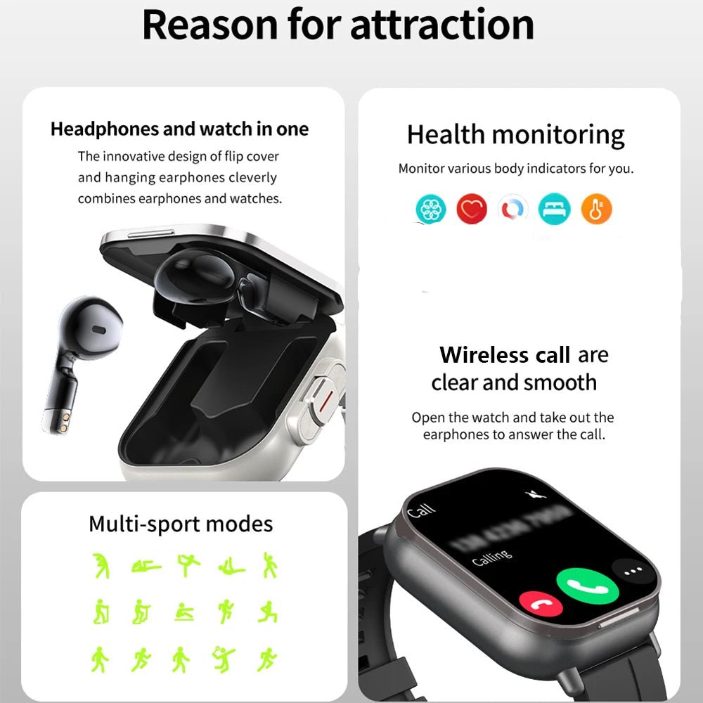 Smartwatch + Wireless Earbuds | 2 - in - 1 Wearable Tech - Katchy Vibez