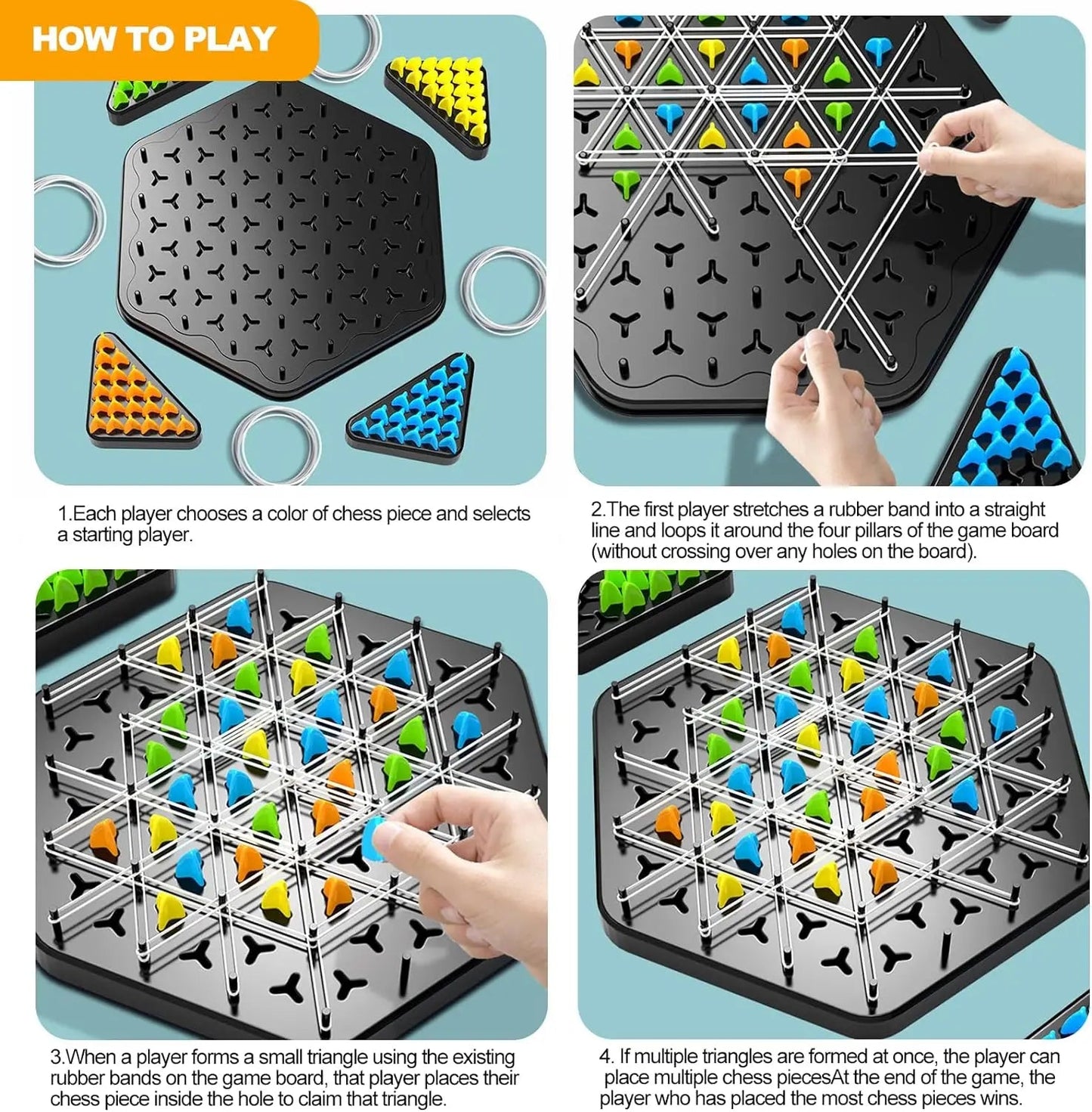 Triggle Battle Game Set | Rubber Band Sling + Multiplayer Board - Katchy Vibez
