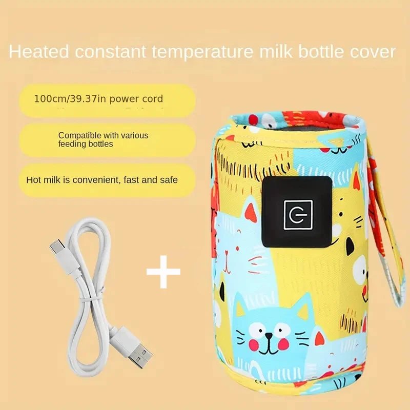 🔗USB Baby Bottle Warmer | 3 - Level Temp Control & Portable Heating Pouch - Katchy Vibez