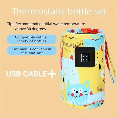 🔗USB Baby Bottle Warmer | 3 - Level Temp Control & Portable Heating Pouch - Katchy Vibez