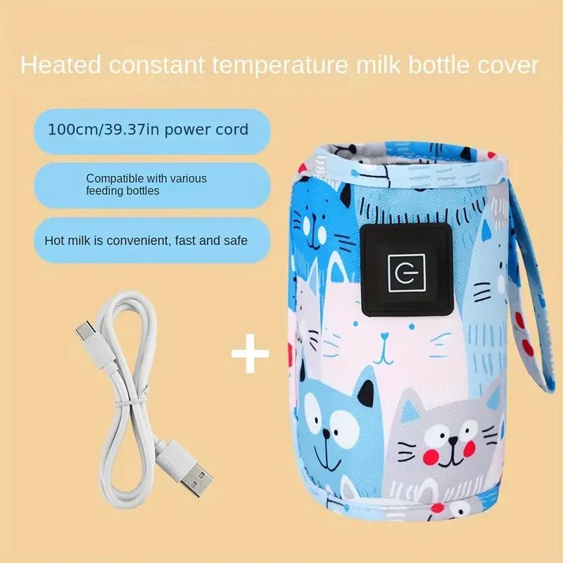 🔗USB Baby Bottle Warmer | 3 - Level Temp Control & Portable Heating Pouch - Katchy Vibez