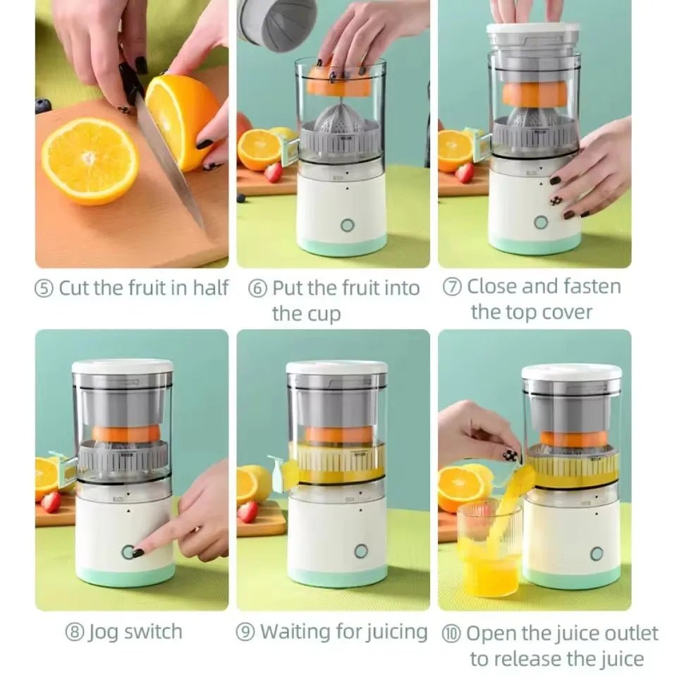 USB Electric Mini Juicer – Compact Twin - Gear Citrus Fruit Extractor - Katchy Vibez