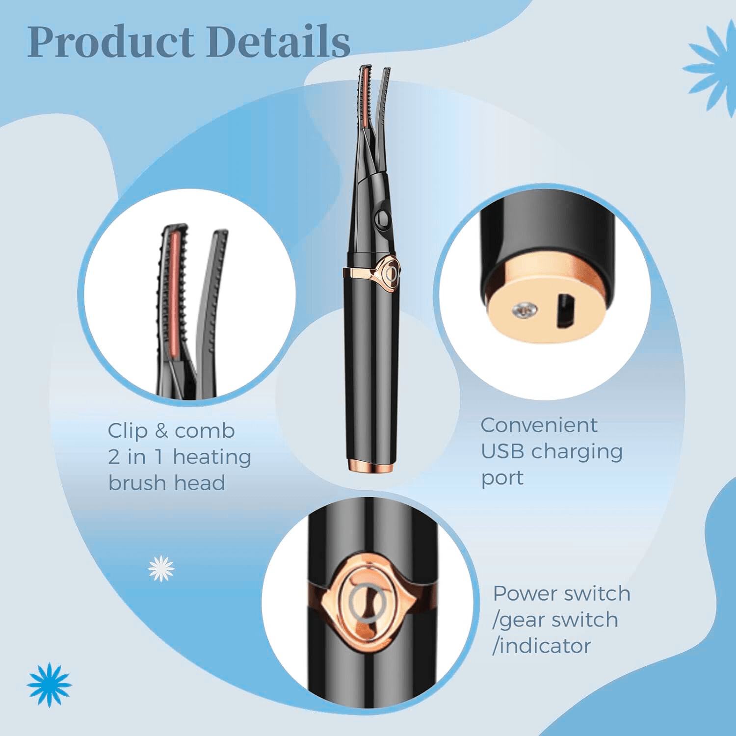 🔗USB Heated Eyelash Curler | 3 - Temperature Settings for Perfect Curls - Katchy Vibez