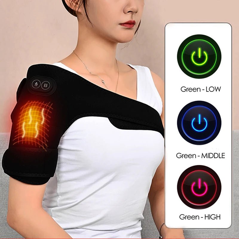 USB Heated Shoulder & Knee Pad | Adjustable Therapy Wrap - Katchy Vibez
