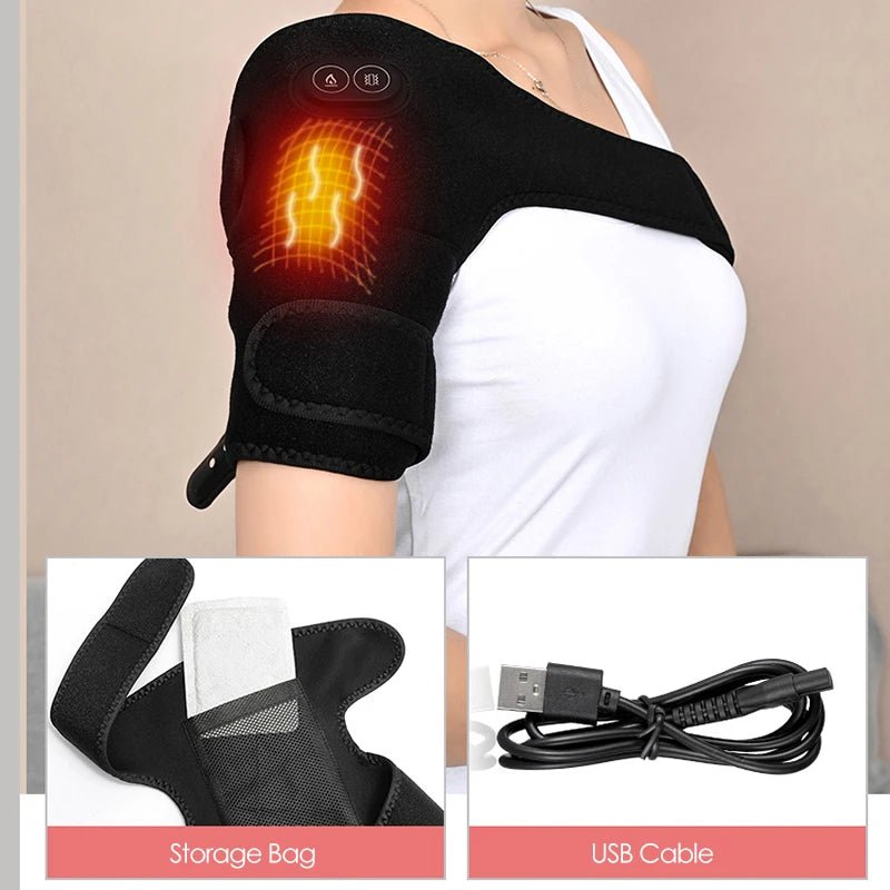 USB Heated Shoulder & Knee Pad | Adjustable Therapy Wrap - Katchy Vibez