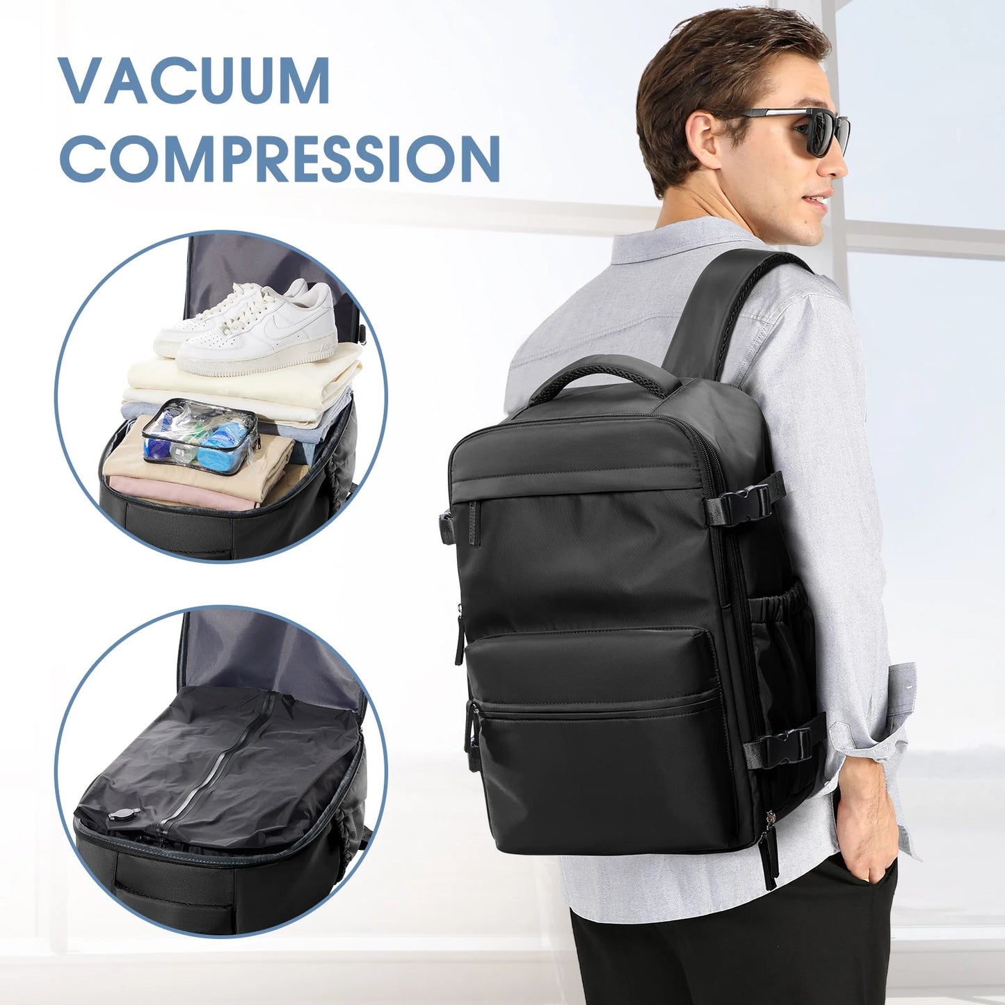 Vacuum Compression Travel Backpack | Pack More, Carry Less - Katchy Vibez