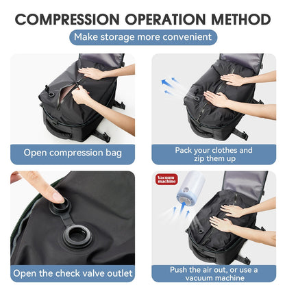 Vacuum Compression Travel Backpack | Pack More, Carry Less - Katchy Vibez