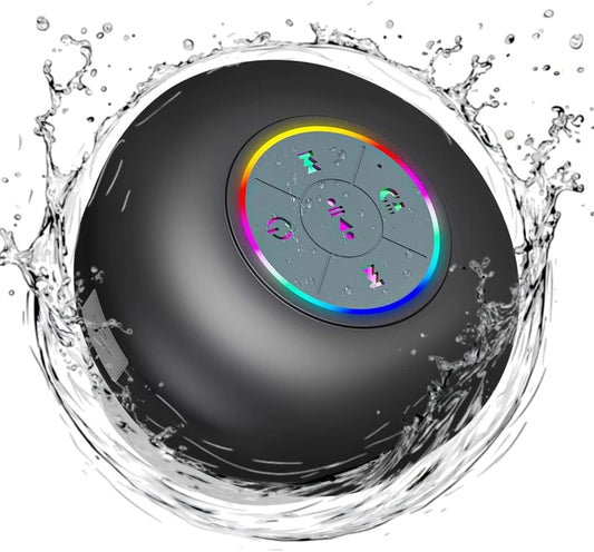 Waterproof Bluetooth Shower Speaker with Suction Mount & LED Lights - Katchy Vibez