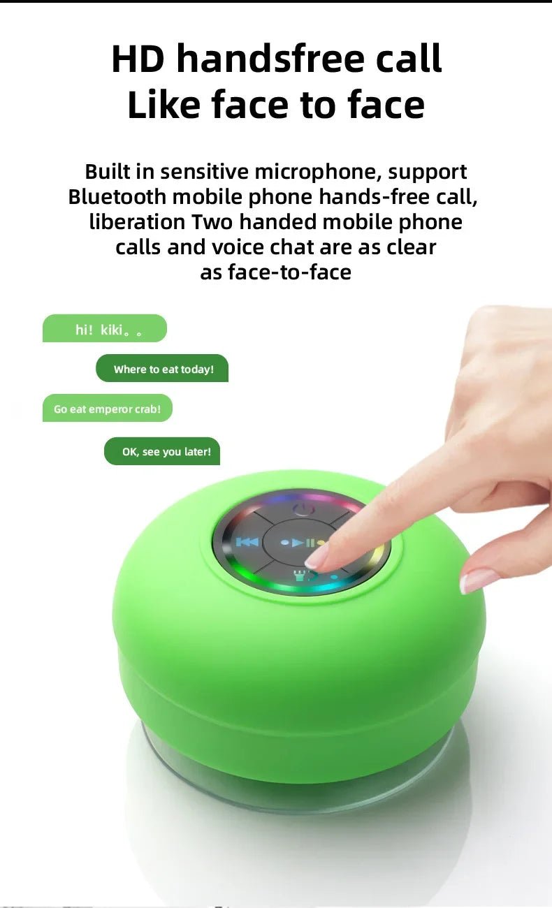 Waterproof Bluetooth Shower Speaker with Suction Mount & LED Lights - Katchy Vibez