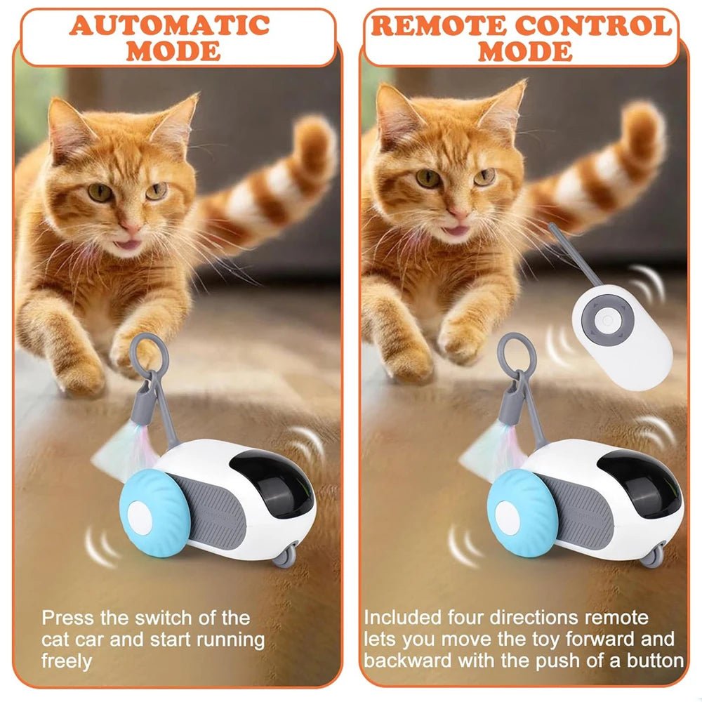 WhiskerChase™ – Smart Cat Toy Car with Auto & Remote Modes UC - Katchy Vibez