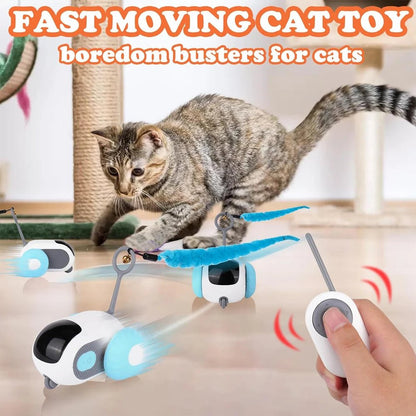 WhiskerChase™ – Smart Cat Toy Car with Auto & Remote Modes UC - Katchy Vibez
