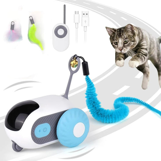 WhiskerChase™ – Smart Cat Toy Car with Auto & Remote Modes UC - Katchy Vibez