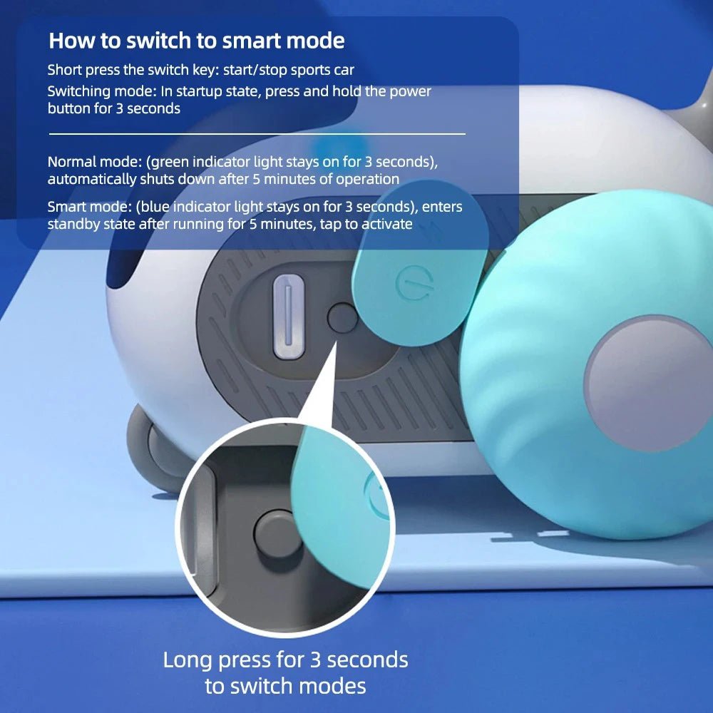 WhiskerChase™ – Smart Cat Toy Car with Auto & Remote Modes UC - Katchy Vibez